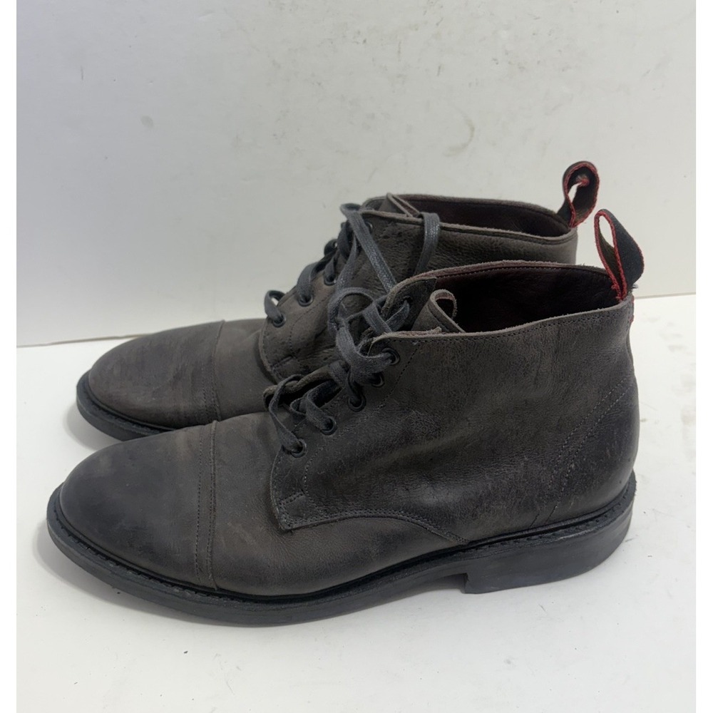 ALLEN EDMONDS Patton Cap Toe Boots 9.5 D Brown Leather Men's